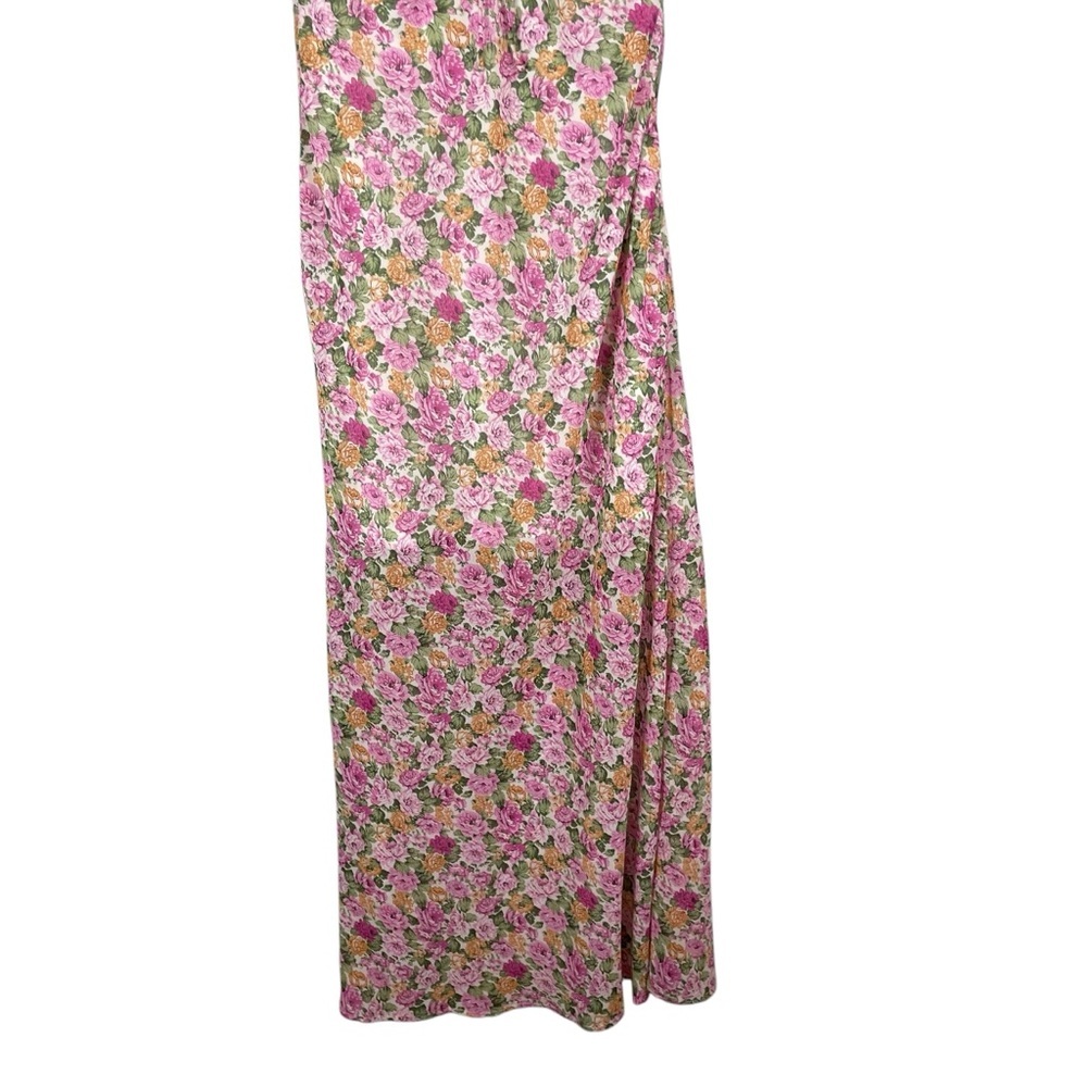 Princess Polly Pink Floral Print Lace Trim Maxi Dress size 10 - Picture 3 of 9